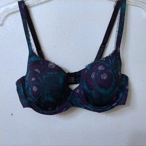 Soma Mimi Demi Bra 36C Peacock Print